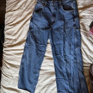 Agolde Magda Denim Carpenter in Darkness